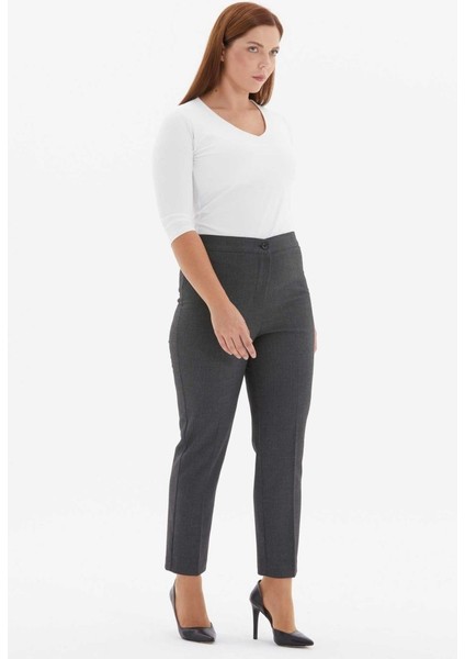 Büyük Beden Lastikli Süs Cep Çizgili Pantolon indirimleri