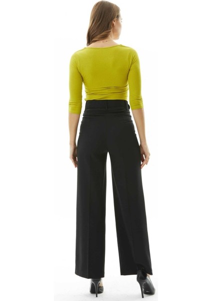 Kendinden Kemerli Bol Paça Pantolon fırsatları