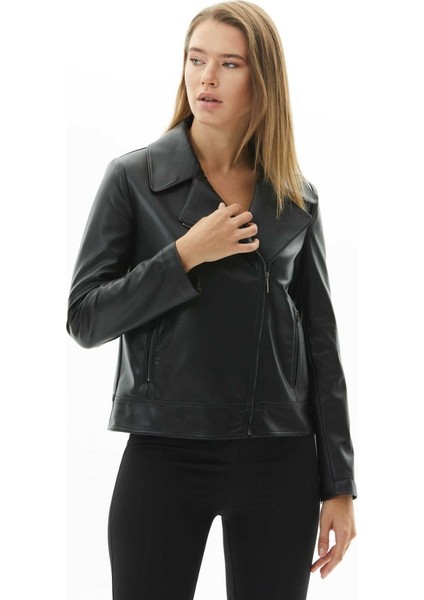 Kruvaze Fermuarlı Deri Ceket modelleri