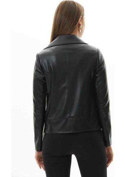 Kruvaze Fermuarlı Deri Ceket indirimleri