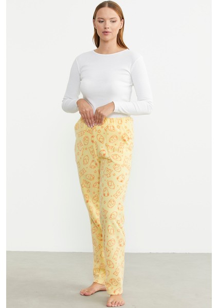 Polar Desenli Kışlık Tek Alt - Sarı fiyatları