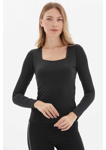 Kare Yaka Uzun Kol Penye Bluz