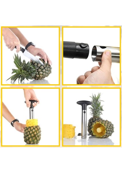 Ananas Çekirdek Çıkarıcı ve Dilimleyici Kullanımı Kolay Ananas Çekirdek Çıkarıcı ve Ananas Kesici - Ananas Dilimleyici (Yurt Dışından)