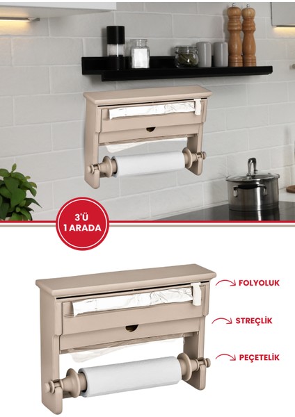 3’lü Folyoluk / Streçlik - Kağıt Havluluk - Folyoluk 3’ü Bir Arada
