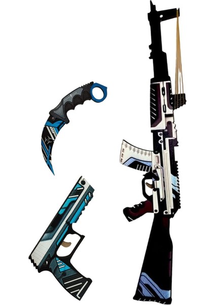 Ahşap Cs-Go AK47 Vulkan Skin Kaplamalı Full Set