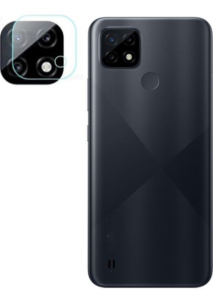 Teknonet Realme C21 Uyumlu Çerçeveli Kamera Camı