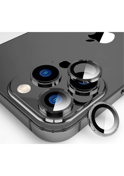 Apple iPhone 15 Pro Uyumlu Alüminyum Seri Kamera Cam Koruyucu