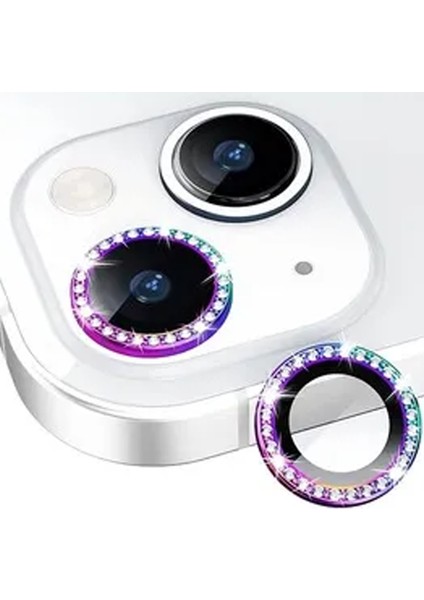 Apple iPhone 15 Plus Uyumlu Diamond Taşlı Model Kamera Cam Koruyucu