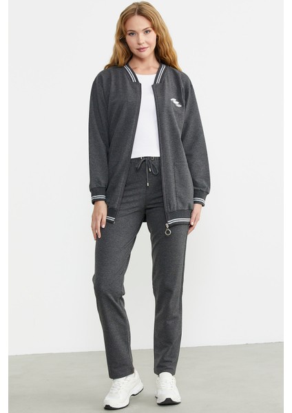 Fermuarlı Örme Kombinli Eşofman Takım - Antrasit modelleri