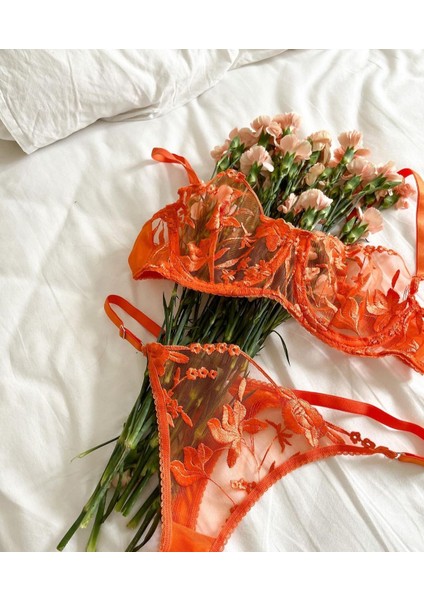 Transparan Oranged Balenli Takım