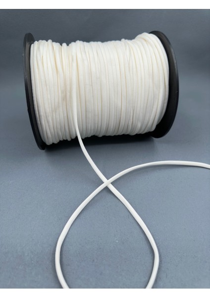 5 mm Saten Kordon-5 Metre-Ekru