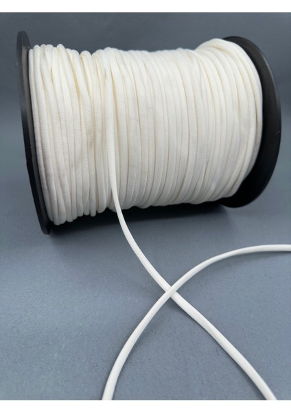 5 mm Saten Kordon-5 Metre-Ekru
