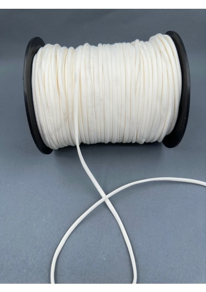 5 mm Saten Kordon-5 Metre-Ekru