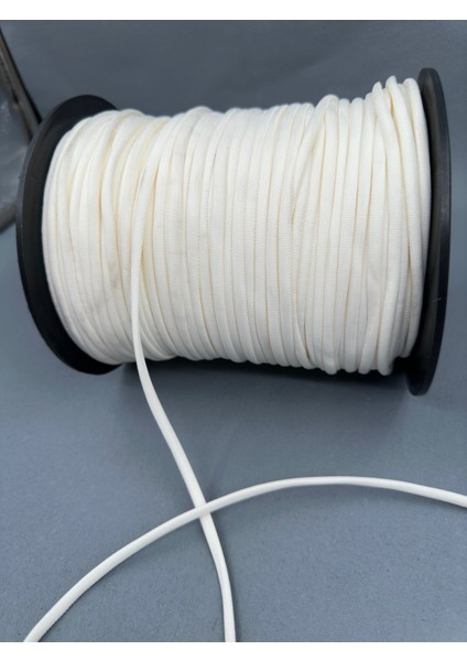 5 mm Saten Kordon-5 Metre-Ekru