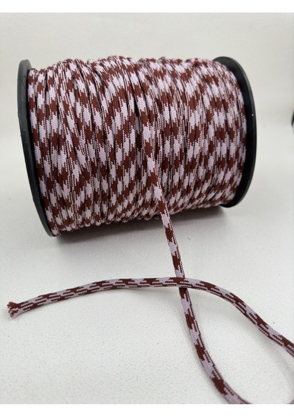 7 mm Polyester Kordon-5 Metre-(Kahve/lila)