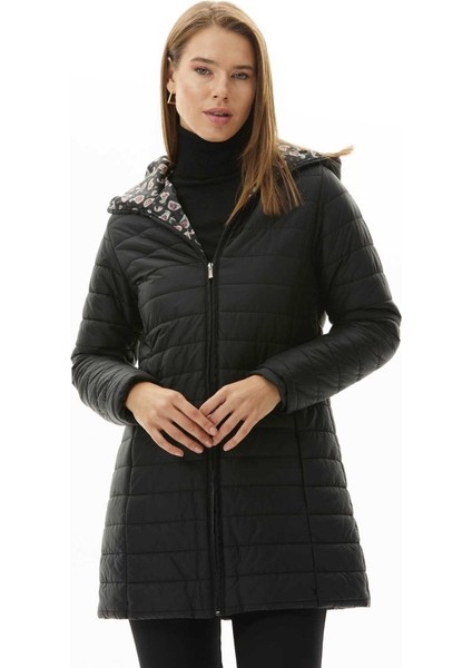 Kapüşonlu Şal Desen Astarlı Kapitone Mont fiyatları