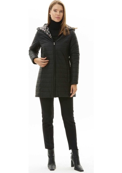 Kapüşonlu Şal Desen Astarlı Kapitone Mont fırsatları