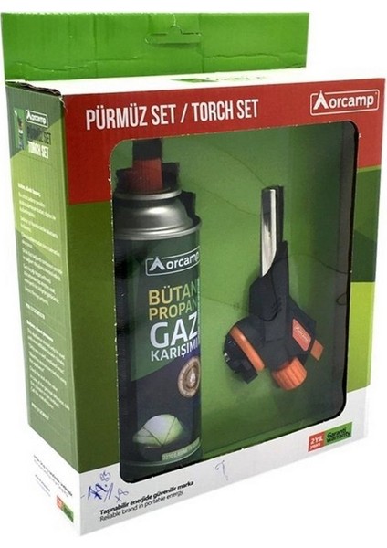 Kamp Kartuş Tüp 227GR + Çakmaklı Pürmüz Set Orgaz - KTS227 + CX-500