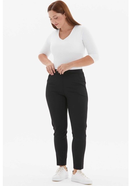 Büyük Beden Yan Cep Dar Paça Örme Pantolon indirimleri