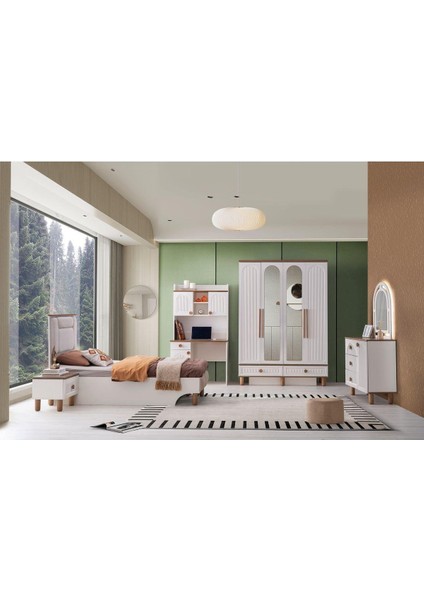 %100 Mdf-Aytaşı-Bohem Craft Genç Odası Takımı-Bazasız