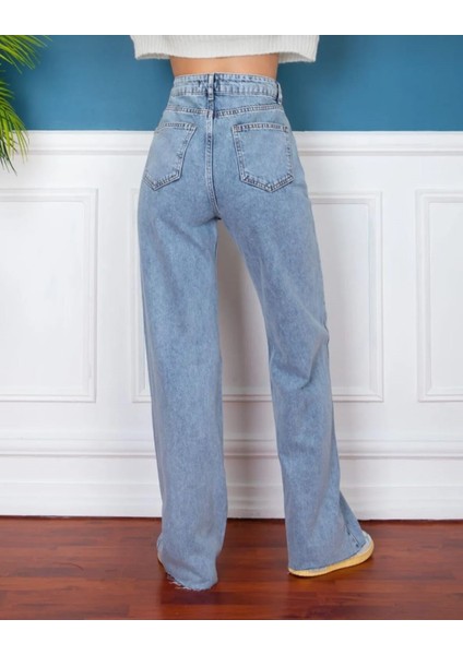 2021 Kadın Likralı Palazzo Jeans Kot Denim Pantolon - Kar fırsatları