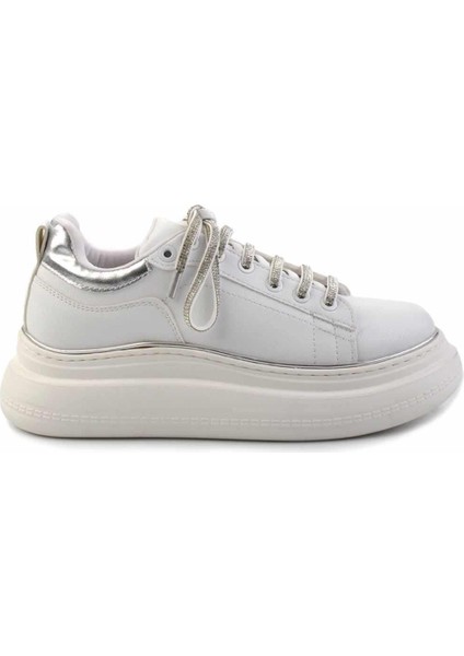 Beyaz Lame Kadın Sneaker K01776431009 fiyatları