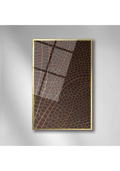 Gold Soyut Leopar Deseni Cam - 25*35