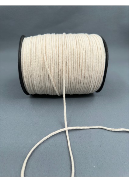 3 mm Pamuk Iğneli Kordon-5 Metre-Ekru