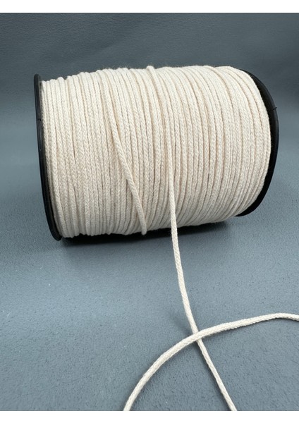 3 mm Pamuk Iğneli Kordon-5 Metre-Ekru