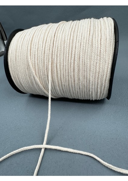 3 mm Pamuk Iğneli Kordon-5 Metre-Ekru