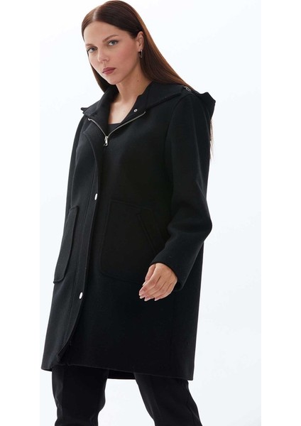 Büyük Beden Dıştan Cep Fermuarlı Kaban fiyatları