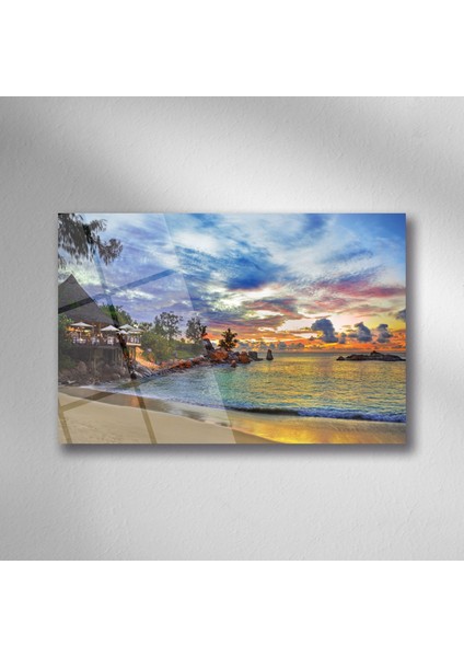 Sahil Gün Batımı Doğa Manzara Cam - 25*35
