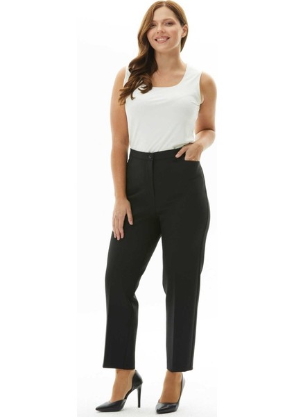 Büyük Beden Kare Cep Içi Gizli Lastikli Pantolon