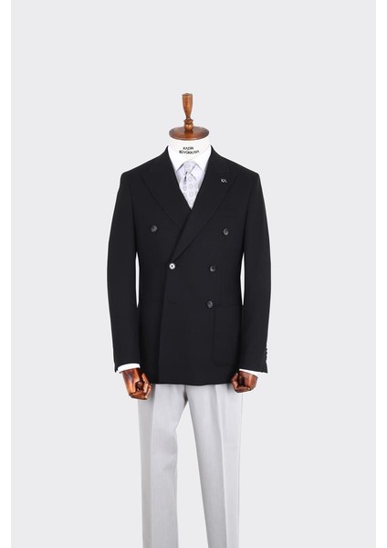 Kırlangıç Yaka Kruvaze Erkek Ceket-KAX5204S