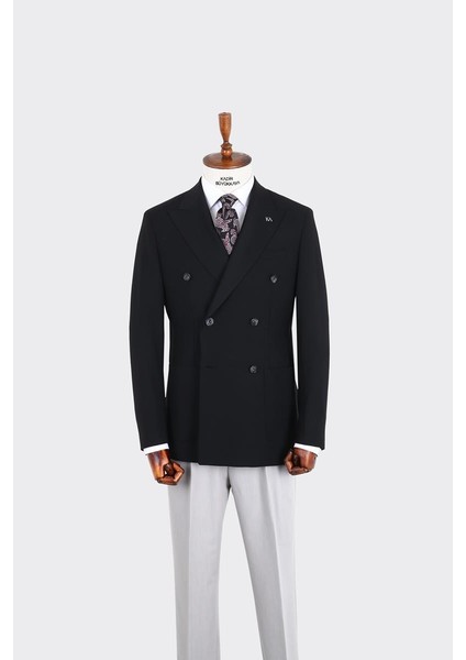 Kırlangıç Yaka Kruvaze Erkek Ceket-KAX5207S