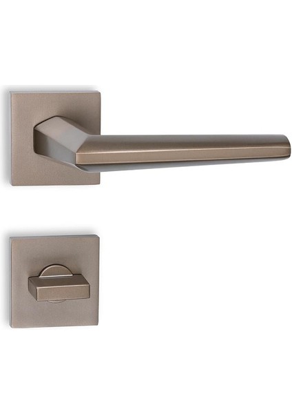 Azzura Serisi Kapı Kolu Köşeli Rozetli Köşeli Rozetli Pür Bronz Wc Tipi