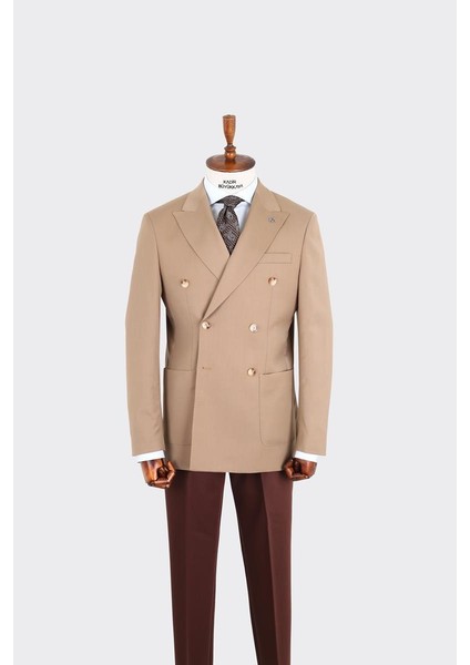 Kırlangıç Yaka Kruvaze Erkek Ceket-KAX5210S