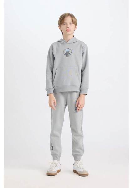 Erkek Çocuk Gri Kapüşonlu Sırt Baskılı Sweatshirt D3049A824WN fiyatları