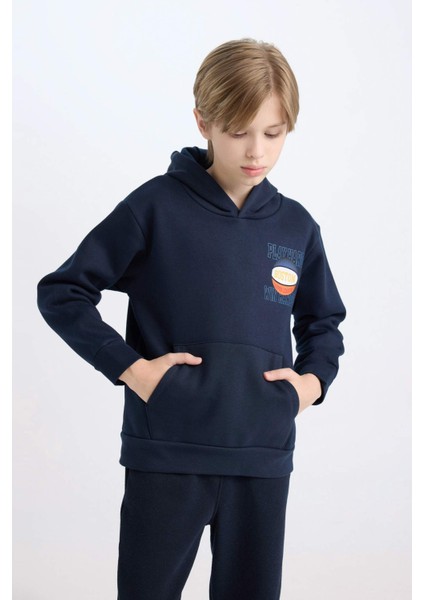Erkek Çocuk Lacivert Kapüşonlu Sırt Baskılı Sweatshirt D3048A824WN modelleri