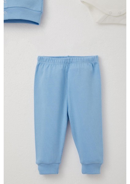 Erkek Bebek Zıbınlı 3 Lü Takım Sevimli Şapkalı Köpekçik Nakışlı 4 Ay-1 Yaş, Açık Mavi indirimleri