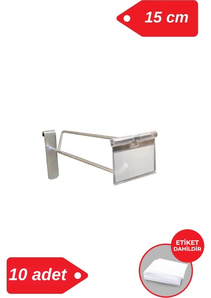 15 cm Galvaniz Etiketli Kanallı Pano Kancası Raf Askısı