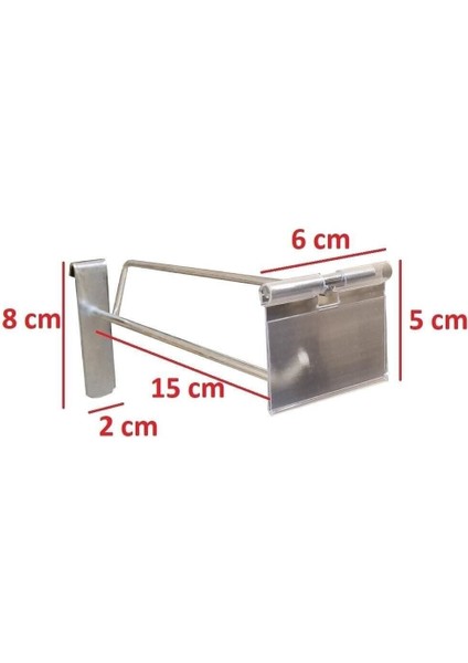 15 cm Galvaniz Etiketli Kanallı Pano Kancası Raf Askısı