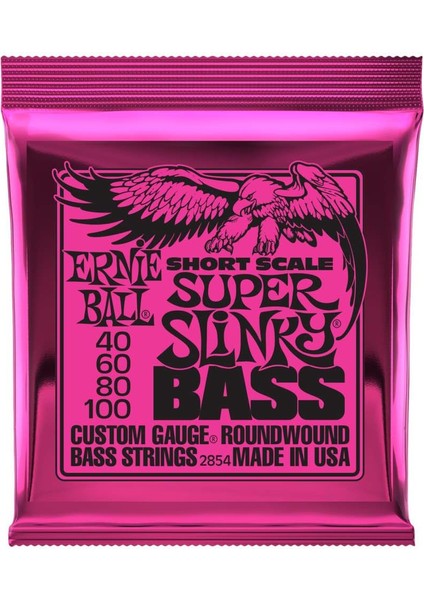 Ernıe Ball Super Slinky 40-100 Nickel Wound Short Scale Bas Teli