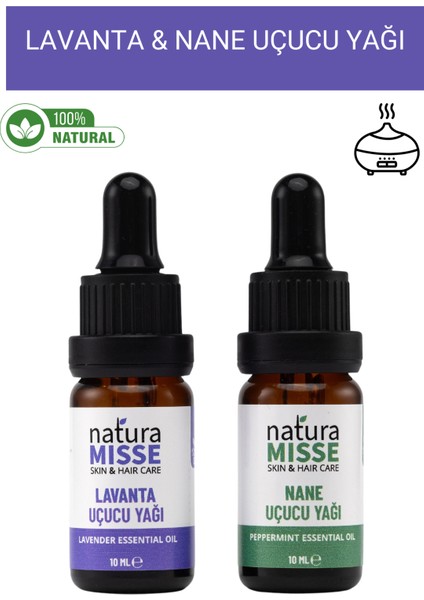 NaturaMisse Lavanta Uçucu Yağı 10 ml Nane Uçucu Yağı 10 ml %100 Saf