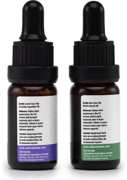 NaturaMisse Lavanta Uçucu Yağı 10 ml Nane Uçucu Yağı 10 ml %100 Saf