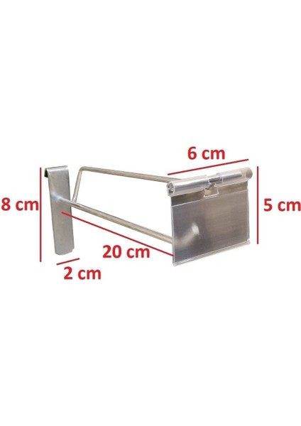 20 cm Galvaniz Etiketli Tel Pano Kancası Raf Askısı