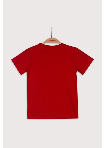 Unisex Çocuk Kısa Kollu Basic T-Shirt - Kırmızı fiyatları