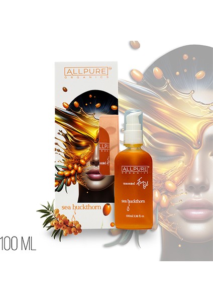 Seabuckthorn Cilt Bakım Yağı Organik, Besleyici, & Karşıtı, Onarıcı Bakım Yağı 100 ml