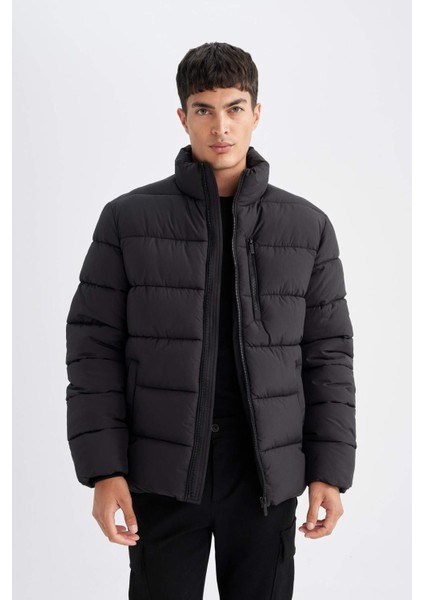 Su İtici Rüzgar Geçirmez Şişme Mont Slim Fit Dar Kesim Dik Yaka Fermuarlı Cepli D1415AX24WN indirimleri