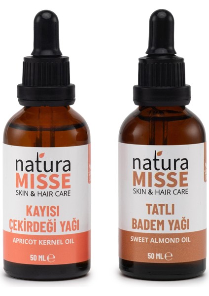 Tatlı Badem Yağı 50 ml - Kayısı Çekirdeği Yağı 50 ml (2X50ML)